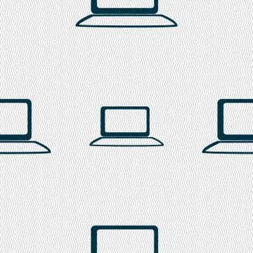 Laptop sign icon. Notebook pc with graph symbol. Monitoring. Seamless abstrac Stock Illustration