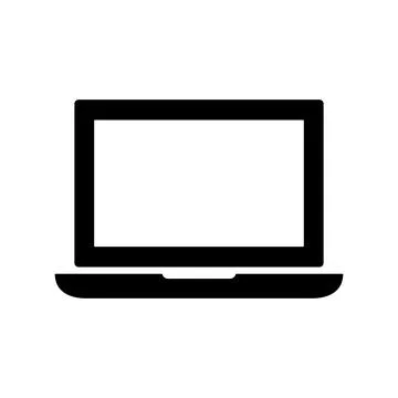 Laptop silhouette icon. Display. Vector. Stock Illustration