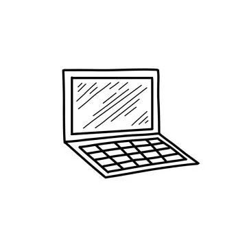 Laptop sketch. Vector illustration Stock Illustration