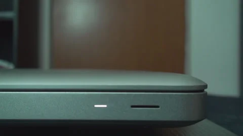 Laptop Sleep Light Still Front-Shot Stock Footage 34045690