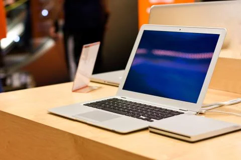 Laptop slim mobile computer Stock Photos