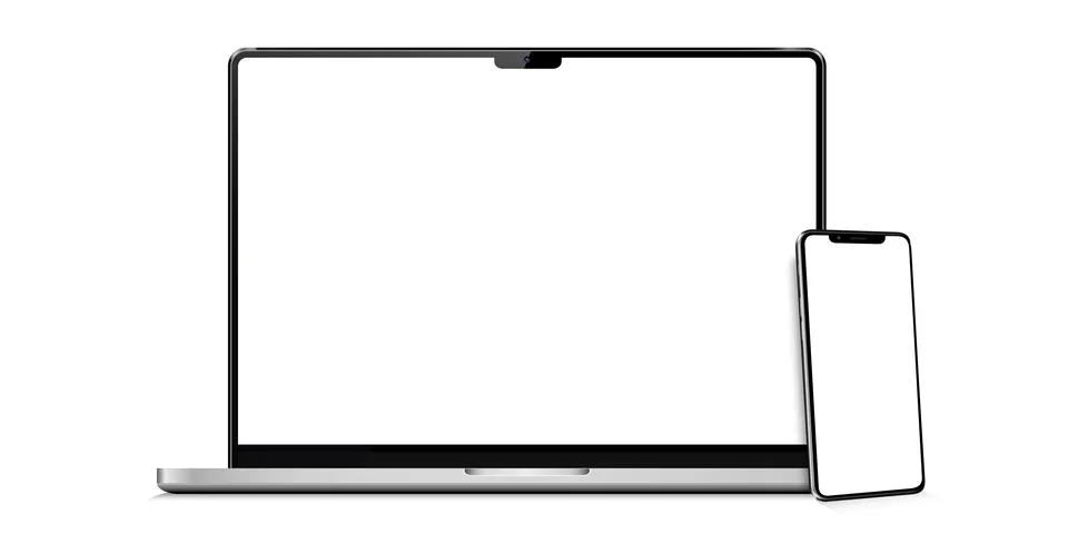 Laptop, smartphone with blank screen Stock Illustration