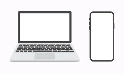 Laptop, smartphone. Template, mockup. Vector. Stock Illustration