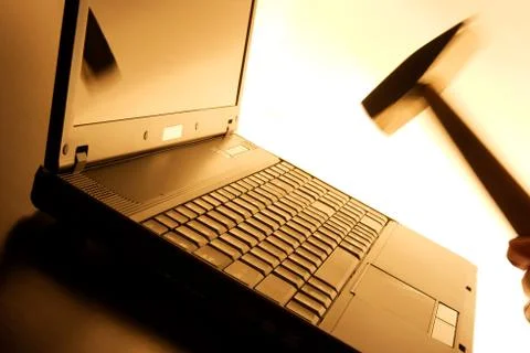 Laptop smash Stock Photos