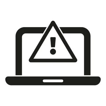 Laptop software alert icon simple vector. Admin project Stock Illustration