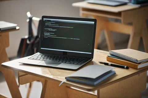 Laptop with software in the class 库存照片