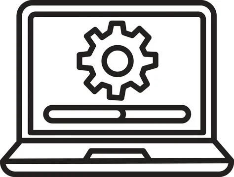 Laptop Software Configuration Icon Illustrazione stock