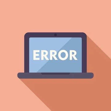 Laptop software error icon flat vector. Button tool 스톡 일러스트