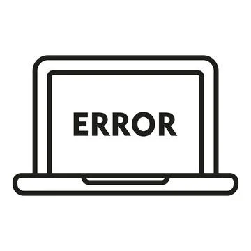Laptop software error icon outline vector. Button tool Ilustración de archivo