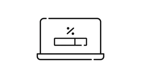 Laptop software update and loading progress icon Illustrazione stock