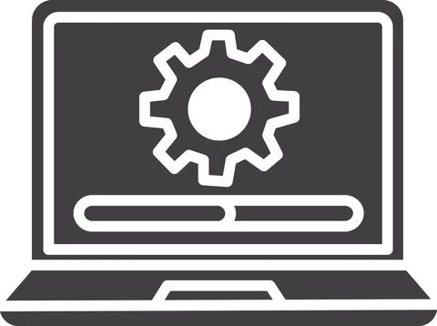 Laptop software update Stock Illustration