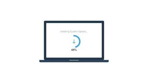 Laptop software update progress bar loading animation Stock Footage 346806129