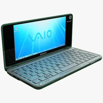 Laptop Sony VAIO P Green 3D Model