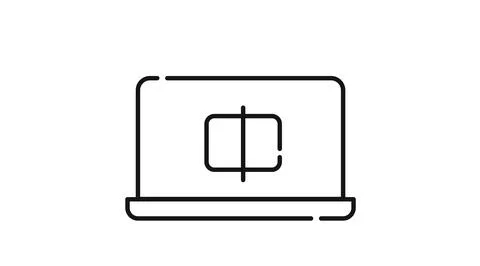 Laptop split screen icon Illustrazione stock