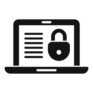 Laptop SSL certificate icon simple vector. Safety design Ilustración de archivo