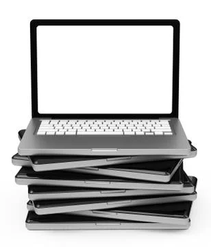 The laptop stack Stock Illustration
