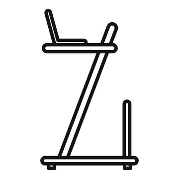Laptop stand icon outline vector. Table sit Stock Illustration