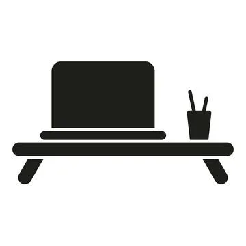 Laptop stand table icon simple vector. Business laptop Stock Illustration