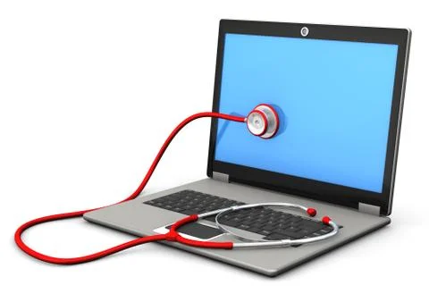 Laptop stethoscope Stock Illustration