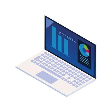 Laptop storage tech analysis Stock Illustration