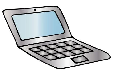 Laptop for study or work. Colored vector illustration. 스톡 일러스트