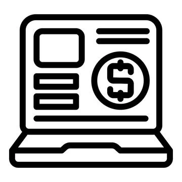 Laptop subscription icon outline vector. Form mail list Stock Illustration