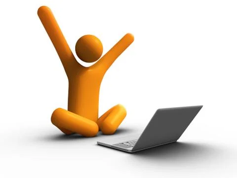 Laptop success Stock Illustration