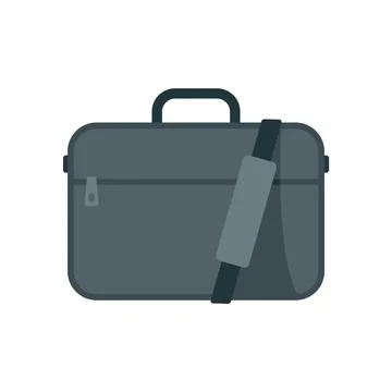 Laptop suitcase icon flat vector. Case bag イラスト素材