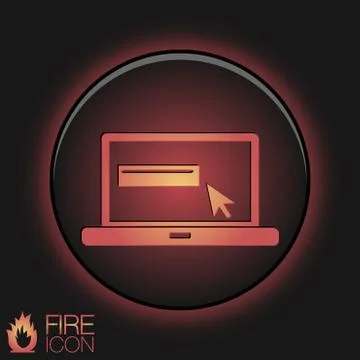 Laptop with symbol web arrow Stock Illustration