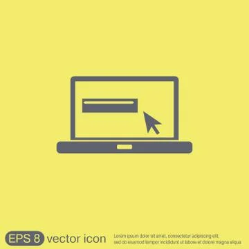 Laptop with symbol web arrow Stock Illustration