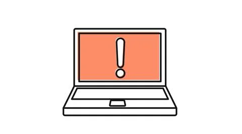 Laptop system alert icon Ilustração Stock
