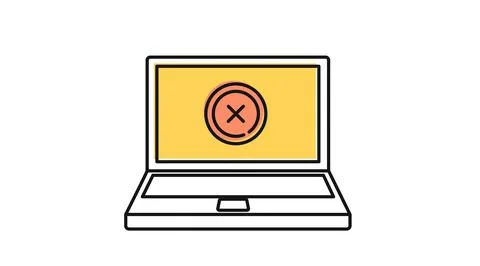 Laptop system error icon Stock Illustration
