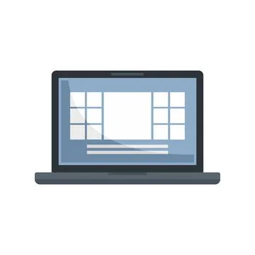 Laptop system icon flat isolated vector 스톡 일러스트
