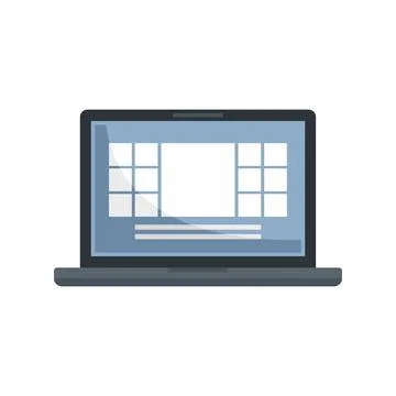 Laptop system icon flat isolated Illustrazione stock