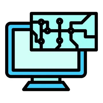 Laptop system icon vector flat Stock Illustration