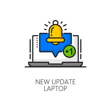 Laptop system or software update color line icon 스톡 일러스트