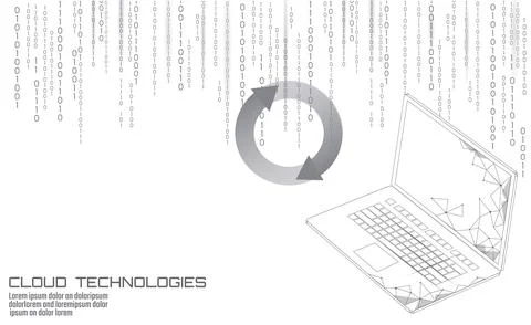 Laptop system update settings. Computer online cloud data storage technology 스톡 일러스트