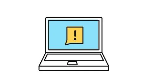 Laptop system warning icon Stock Illustration