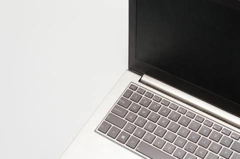 Laptop on a table an angle Stock Photos