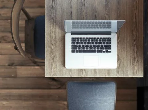 Laptop on table in a cafe Stock-Illustration