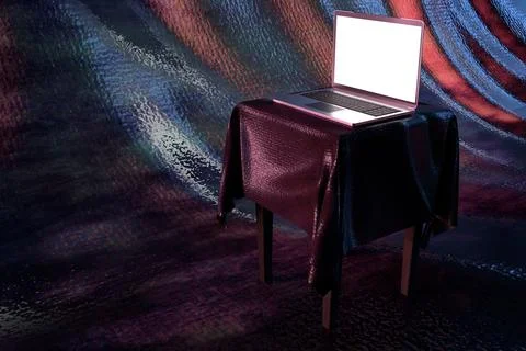 Laptop Table Stock Illustration