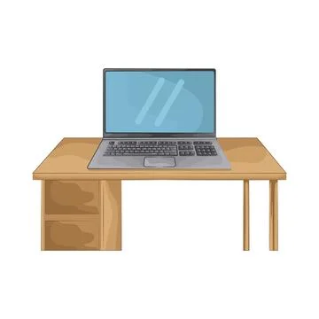 Laptop on the table 스톡 일러스트