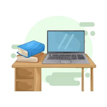 Laptop on the table Illustrazione stock