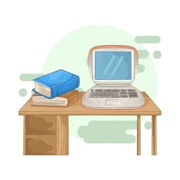 Laptop on the table Illustrazione stock