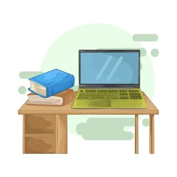 Laptop on the table Illustrazione stock