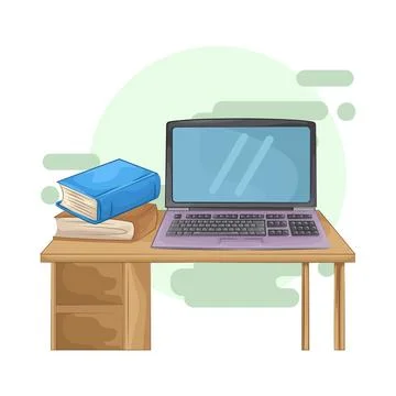 Laptop on the table Illustrazione stock