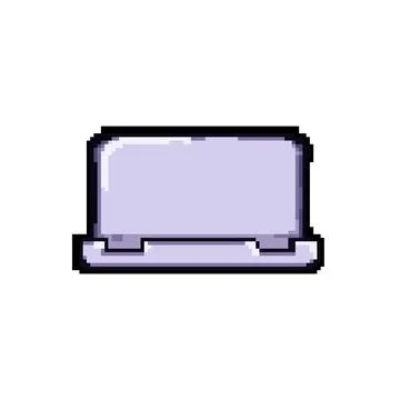 Laptop table phone holder pixel art vector illustration Stock Illustration