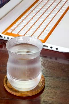 Laptop on a table Stock Photos