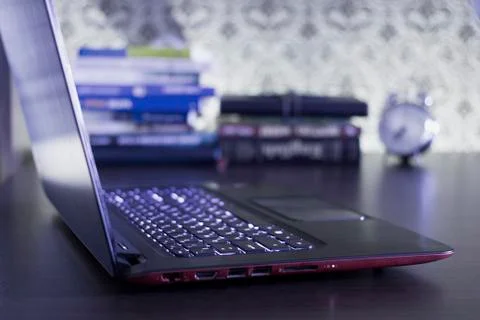 Laptop on a table Stock Photos
