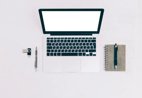 Laptop On Table Stock Photos
